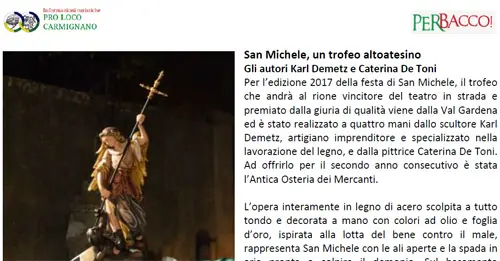 Articolo nel giornale della Pro Loco di Carmignano