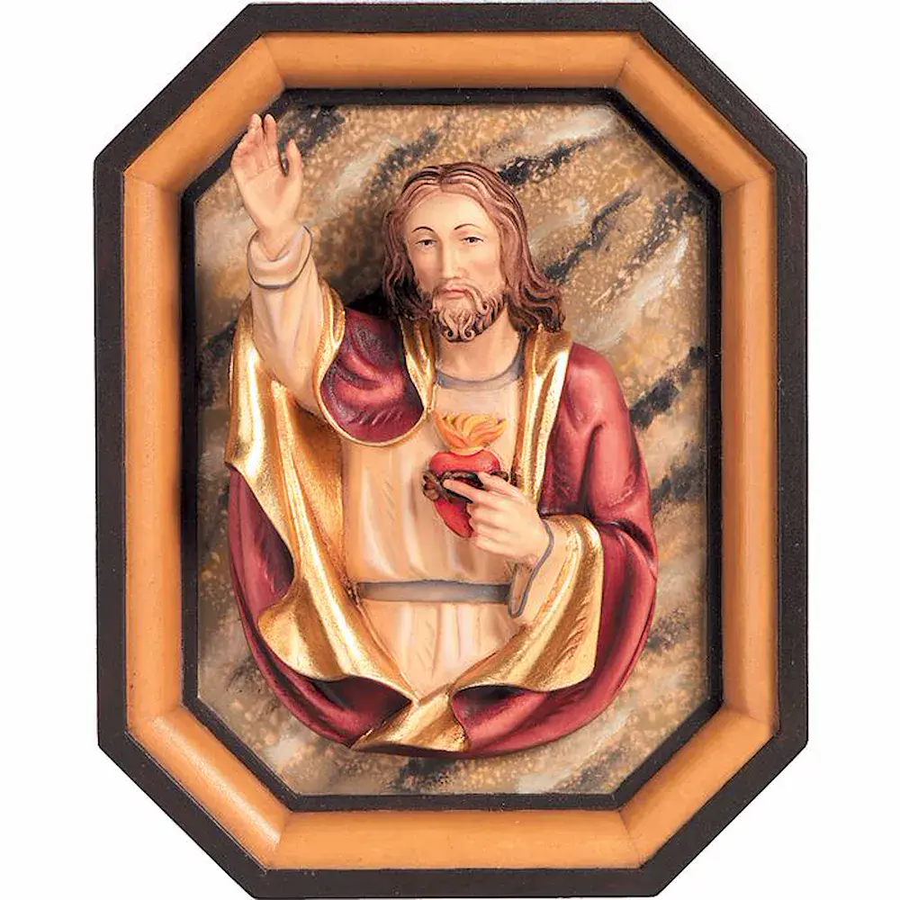 Herz Jesu Brustbild und Rahmen