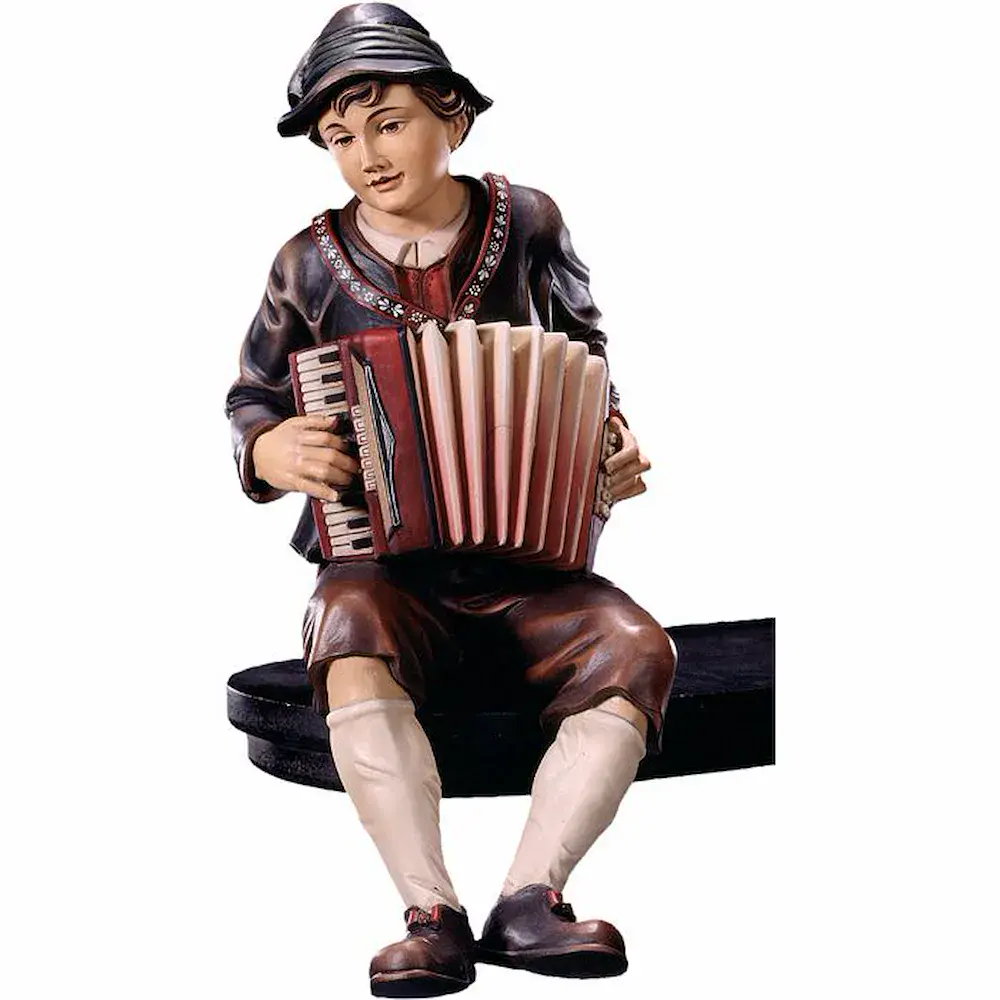 Ziehharmonikaspieler sitzend