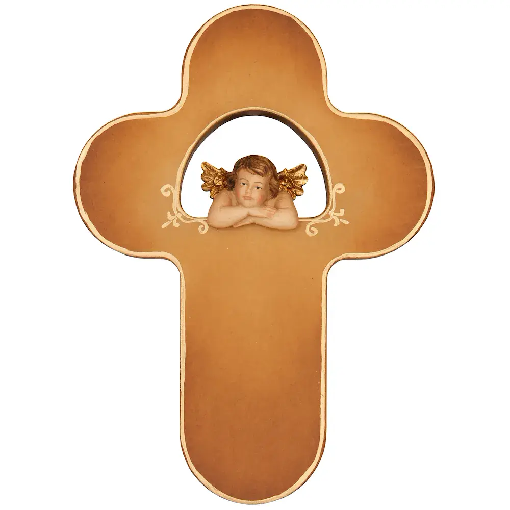 Kinderkreuz coloriert mit Raffaello Engel