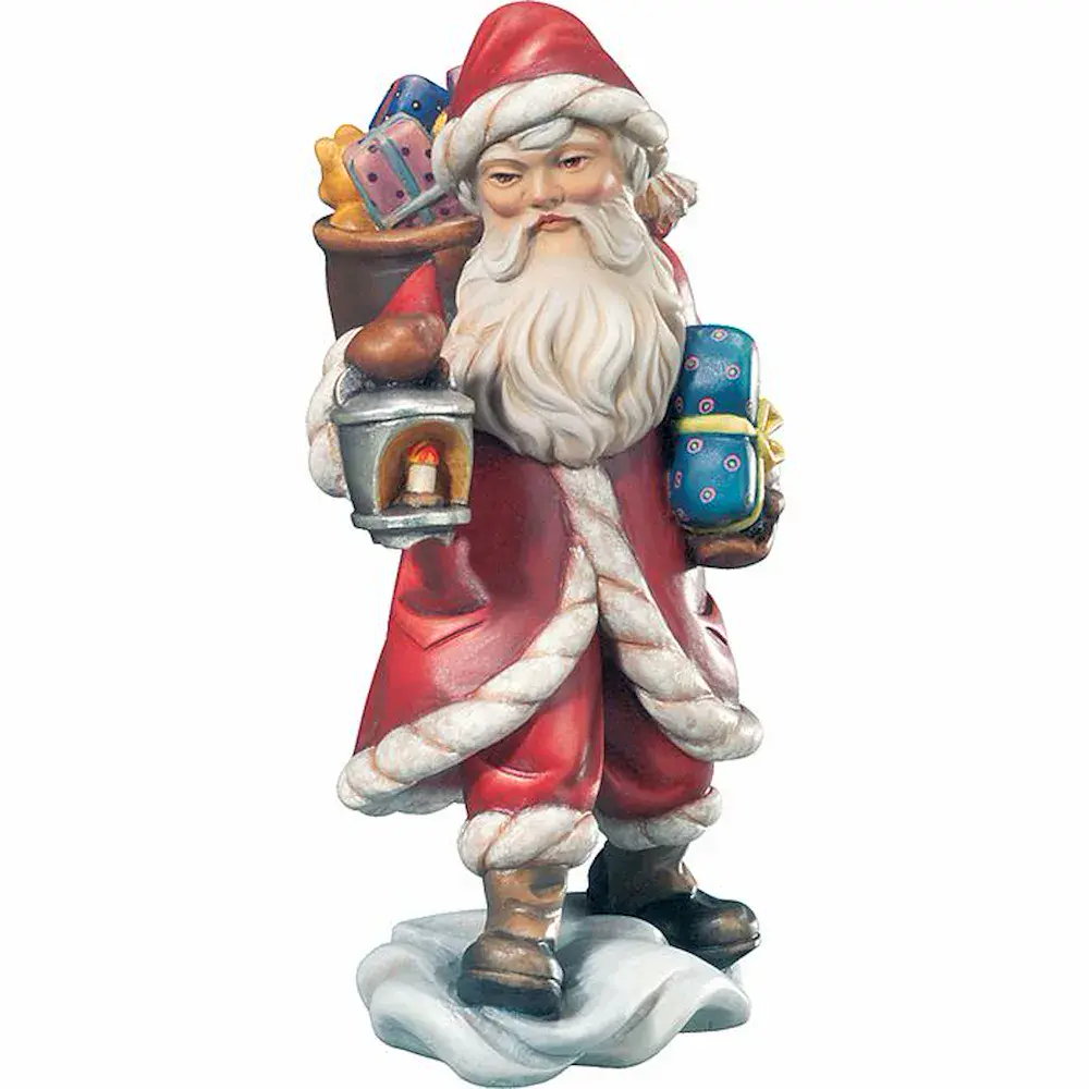 Papá Noel con cesta y farol
