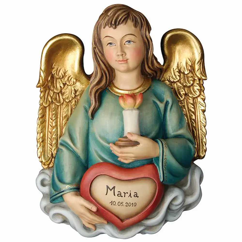 ¦ngel custodio con corazón y vela