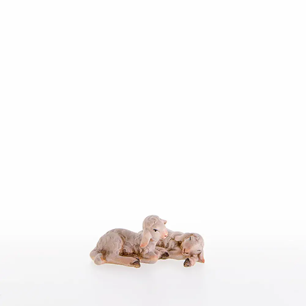 Pareja de corderos acostados
