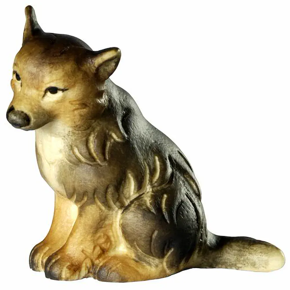Cachorro de lobo sentado
