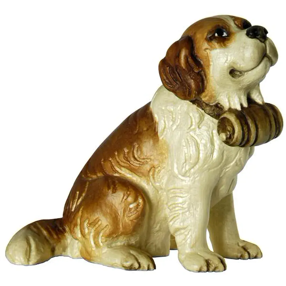 Cane S.Bernardo seduto con botte