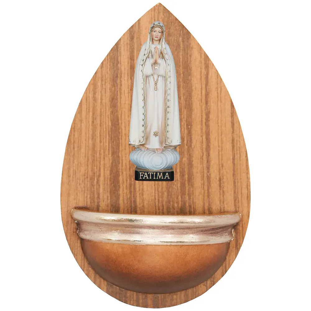 Aquasantiera con Madonna di Fatimá