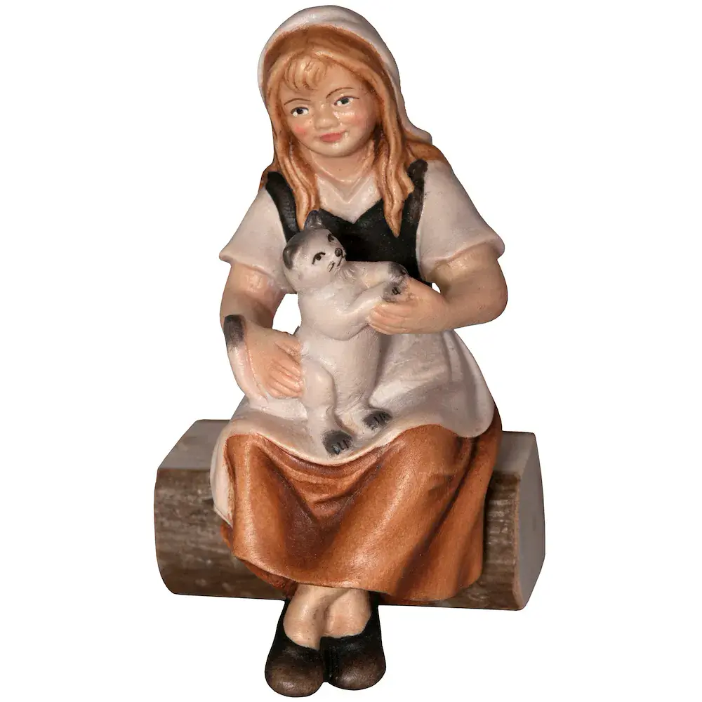Mädchen sitzend mit Katze