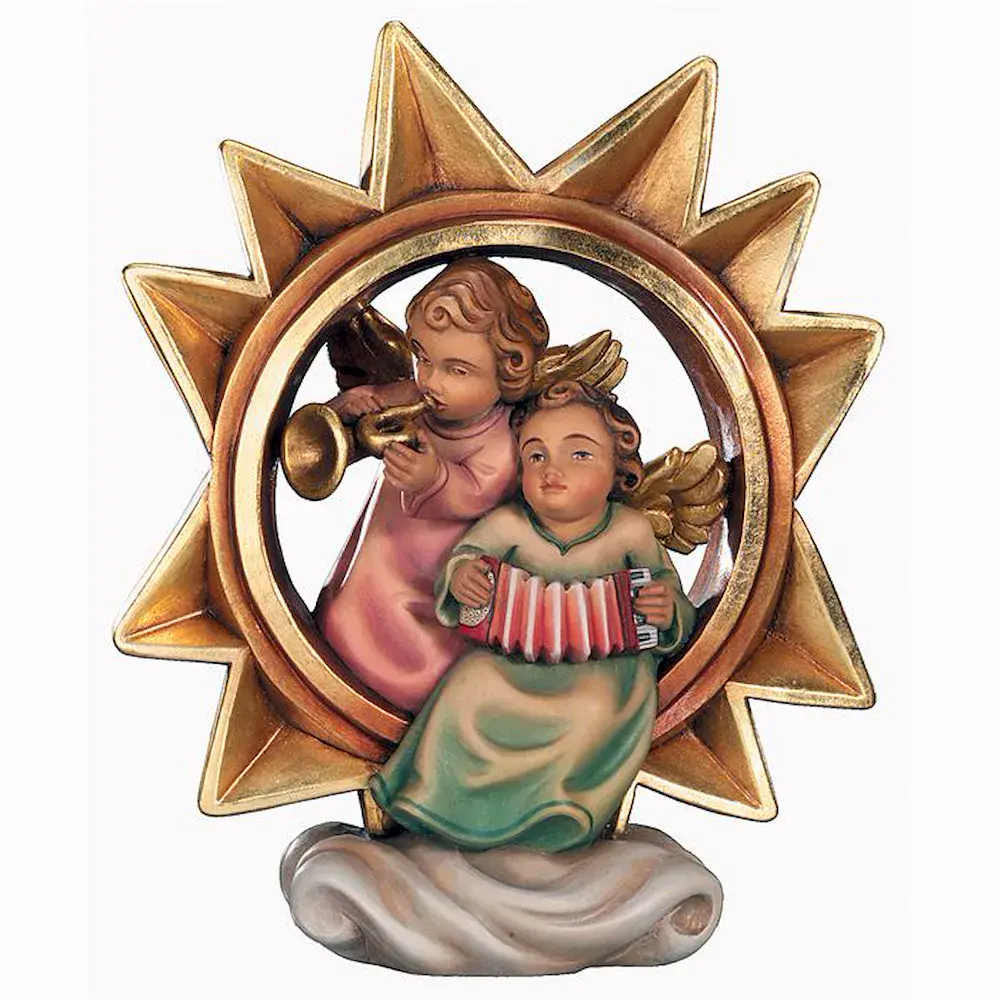 Star with two playing angels