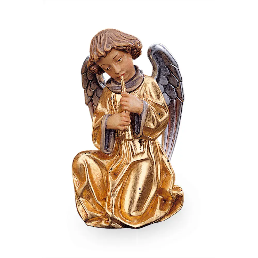 Angel with flute with gold dress