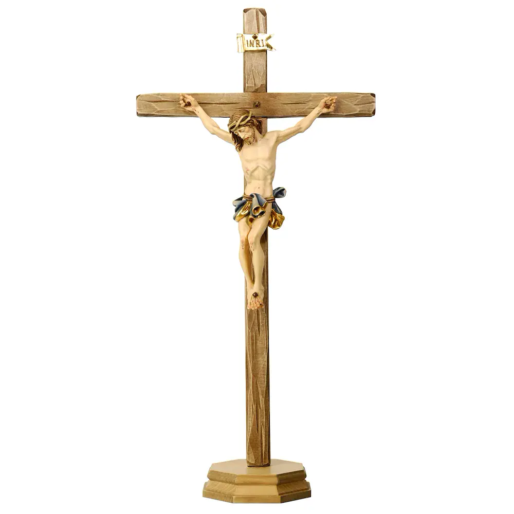 Crocifisso barocco con base d`appoggio