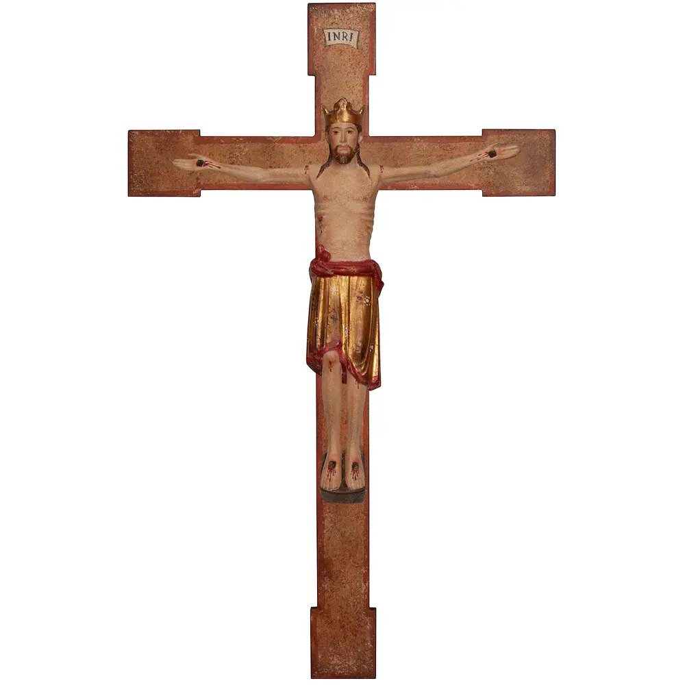 Crocifisso Cristo ré romanico