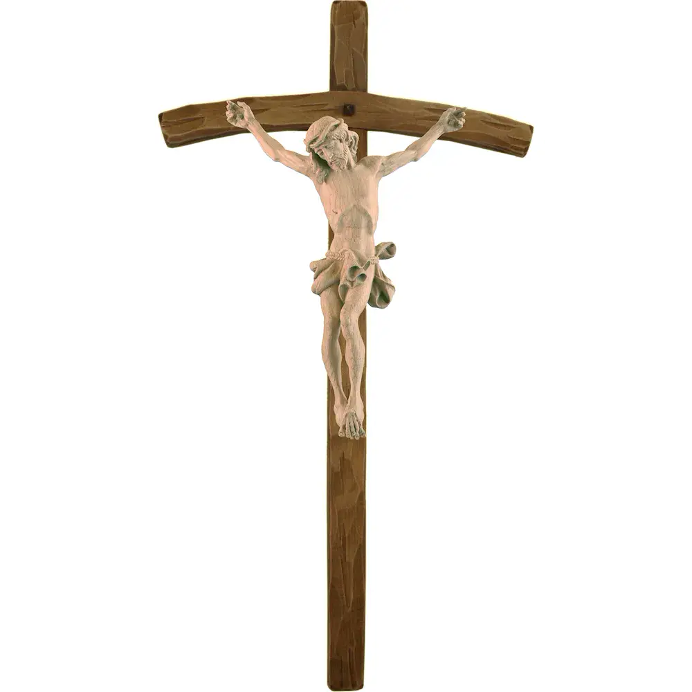 Crucifix baroque in oak wood