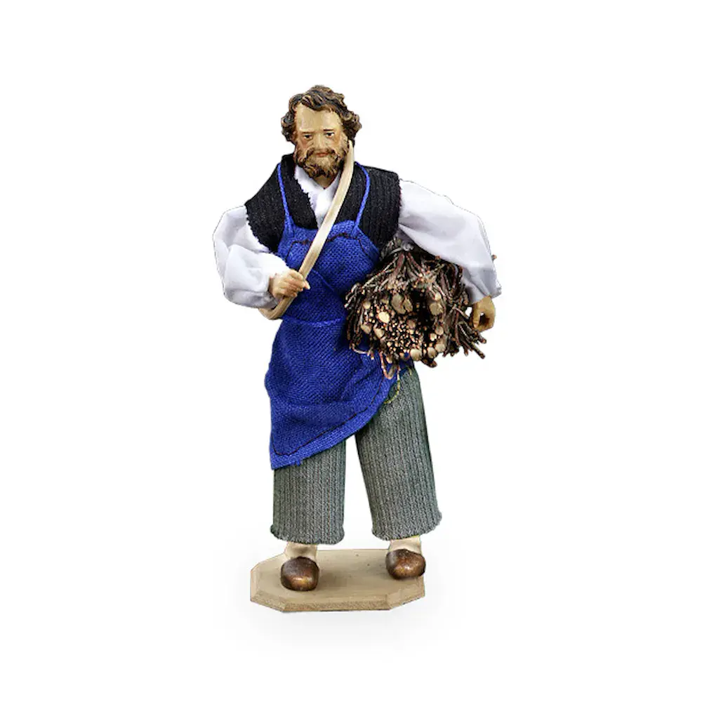 Shepherd with twigs and round-saw