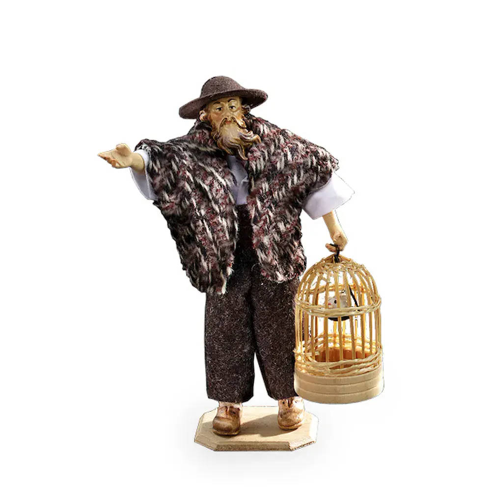 Shepherd with bird-cage