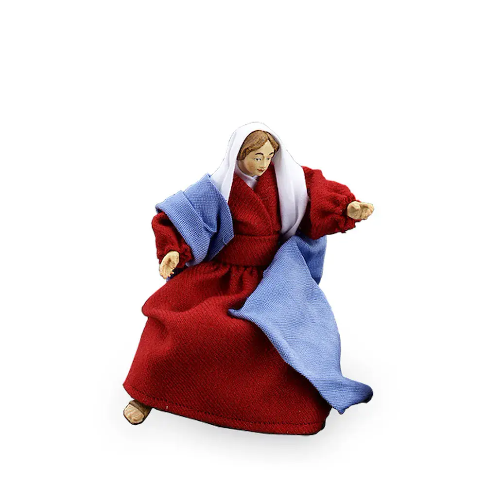Virgin sitting with open arms