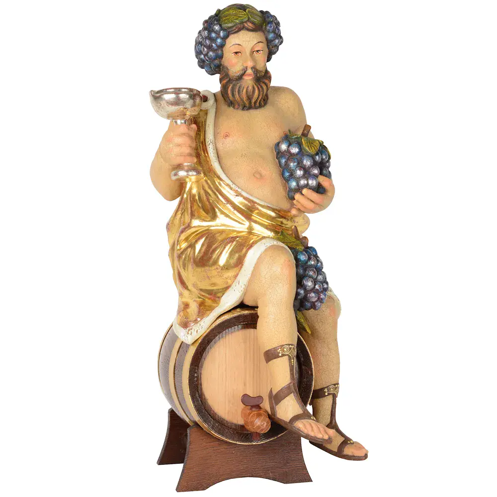 Bacco con recipiente e spina per grappa