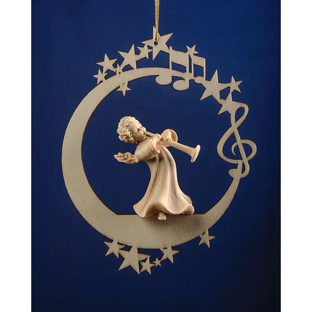 Engel mit Fanfare auf Mond &.Sterne