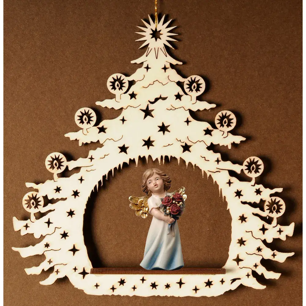 Weihnachtsbaum mit Engel Rosen