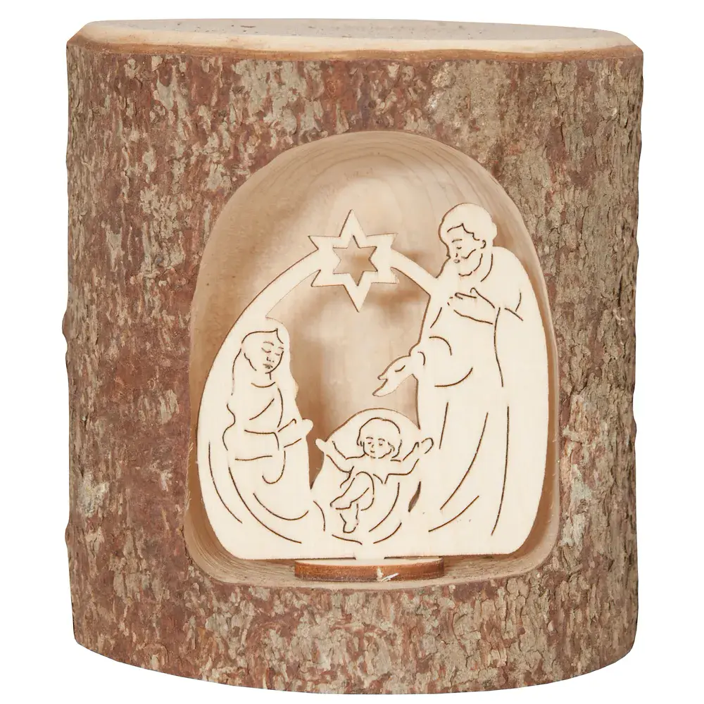 Baumstamm mit Laser Familie