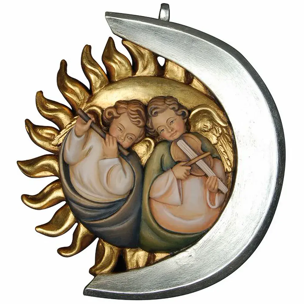 Baumbehang: Sonne und Mond mit Engel