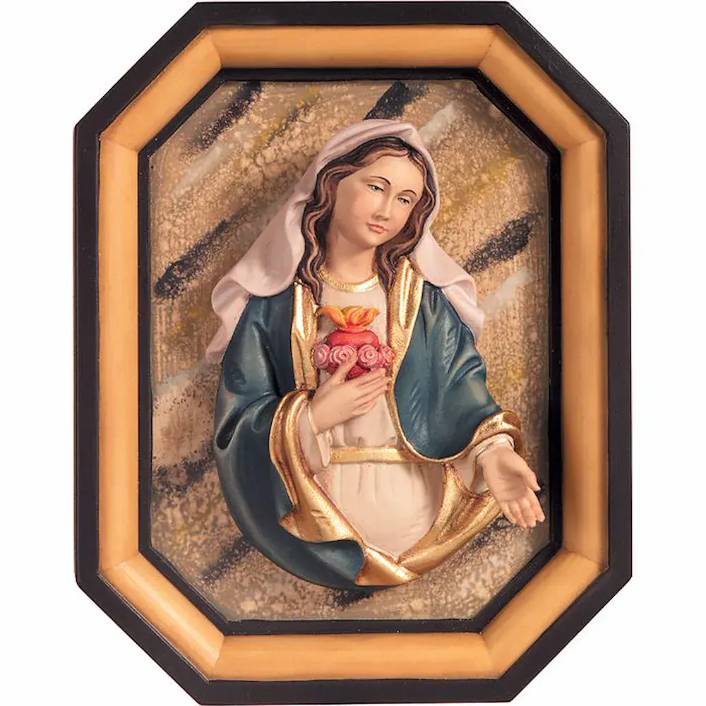 Immaculate Heart of Mary half-length with frame