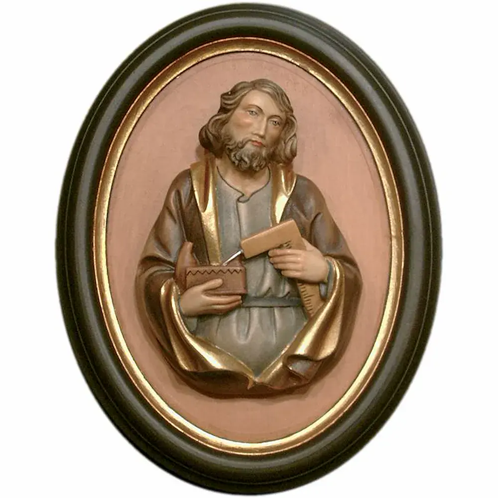 St. Joseph half length portrait with frame