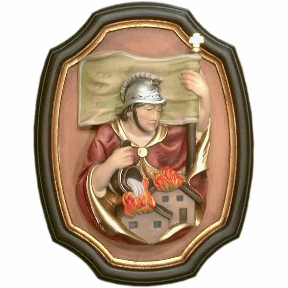 St. Florian half length portrait with frame