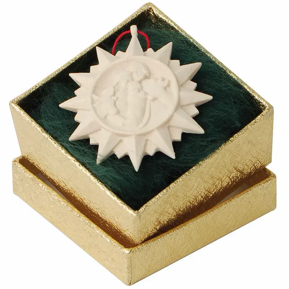 Christmas decoration: Star with Family, ox, donkey