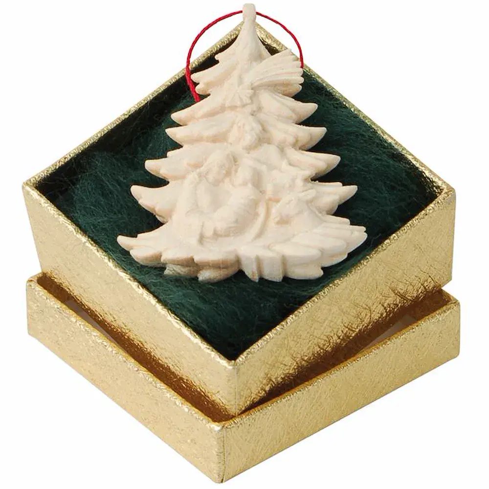 Christmas decoration: Tree with Family, ox, donkey