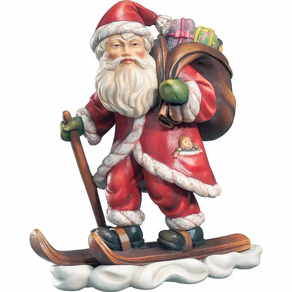 Santa Claus with skies