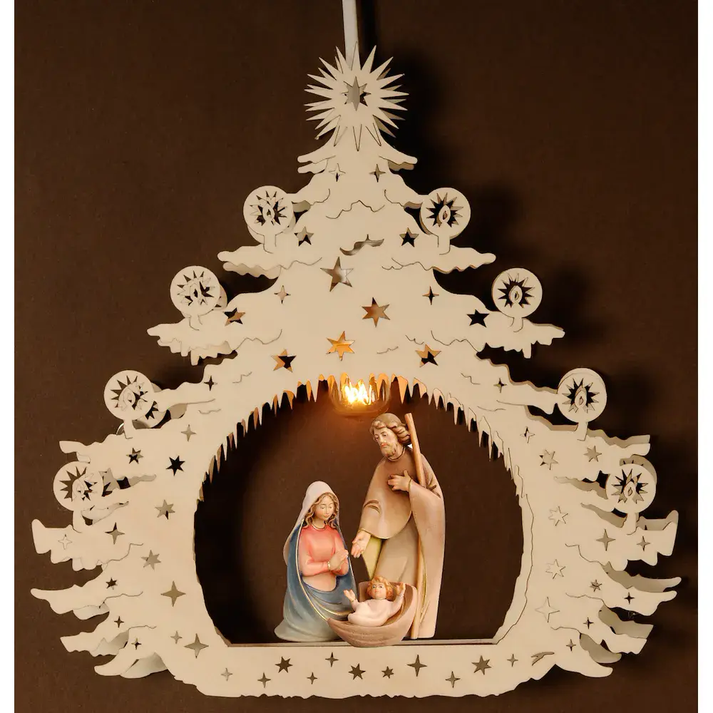 Christmas tree illuminated Holy Fam. Morgenstern