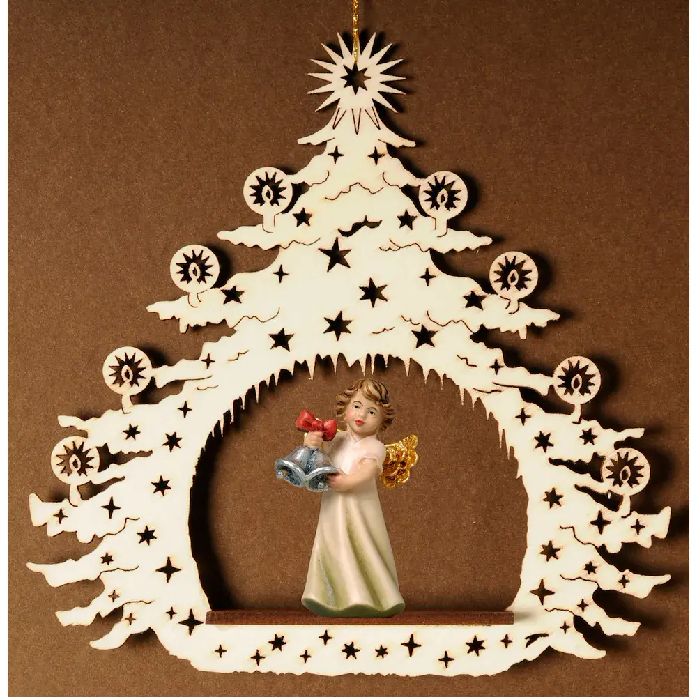 Albero di natale con angelo campane