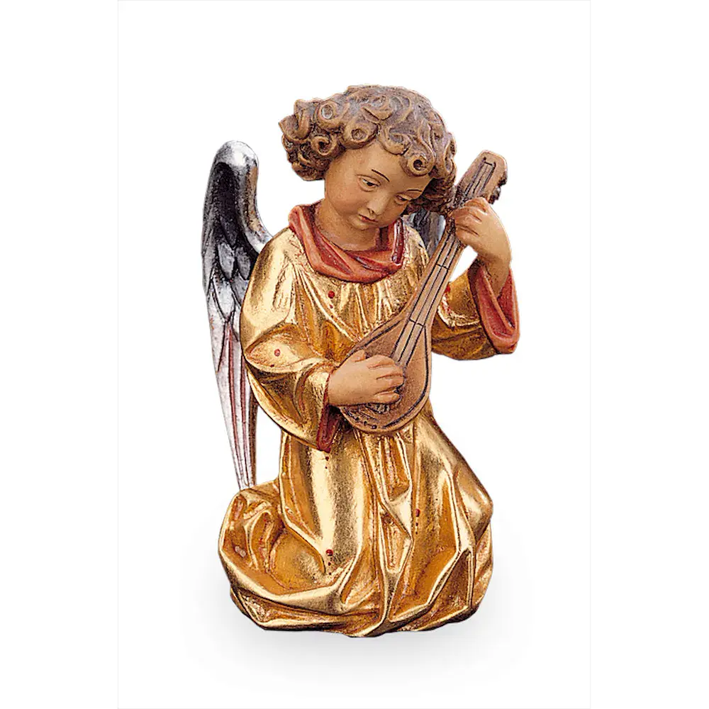 Engel mit Mandoline m.goldenem Kleid