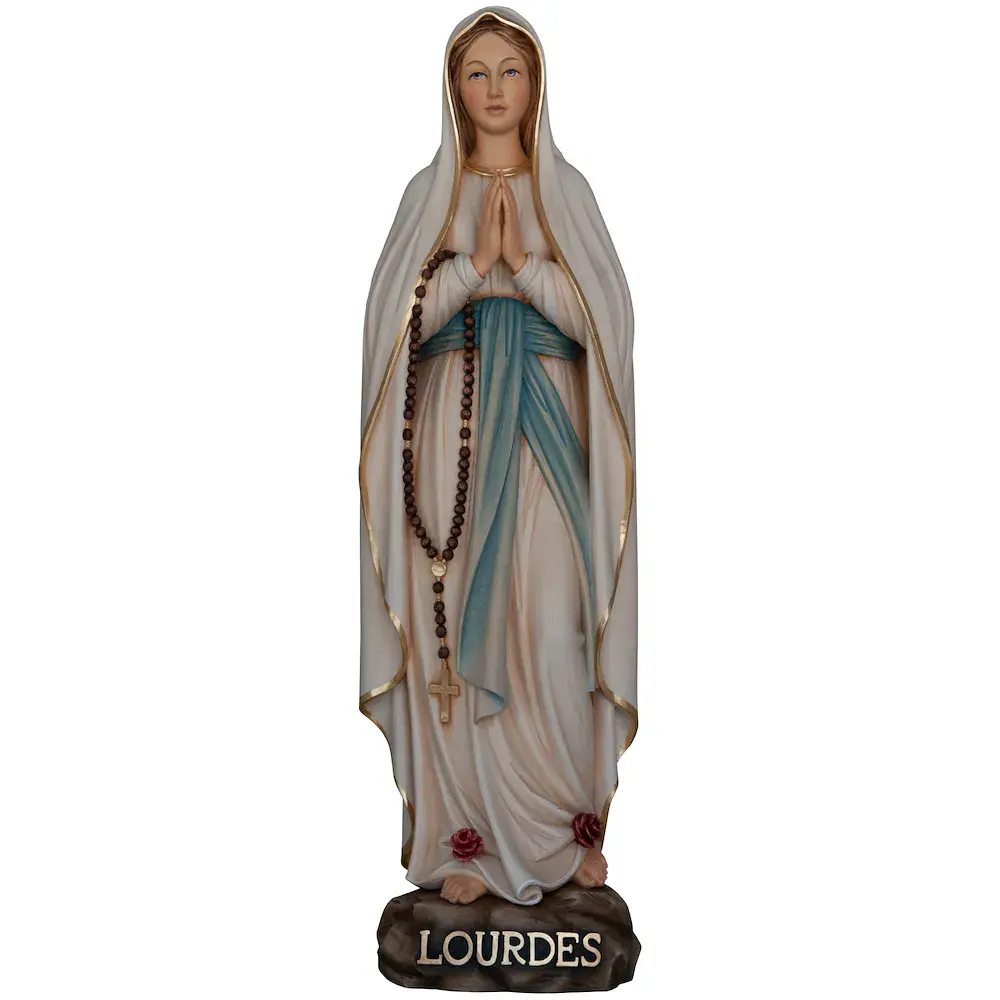 Statua della Madonna di Lourdes in legno