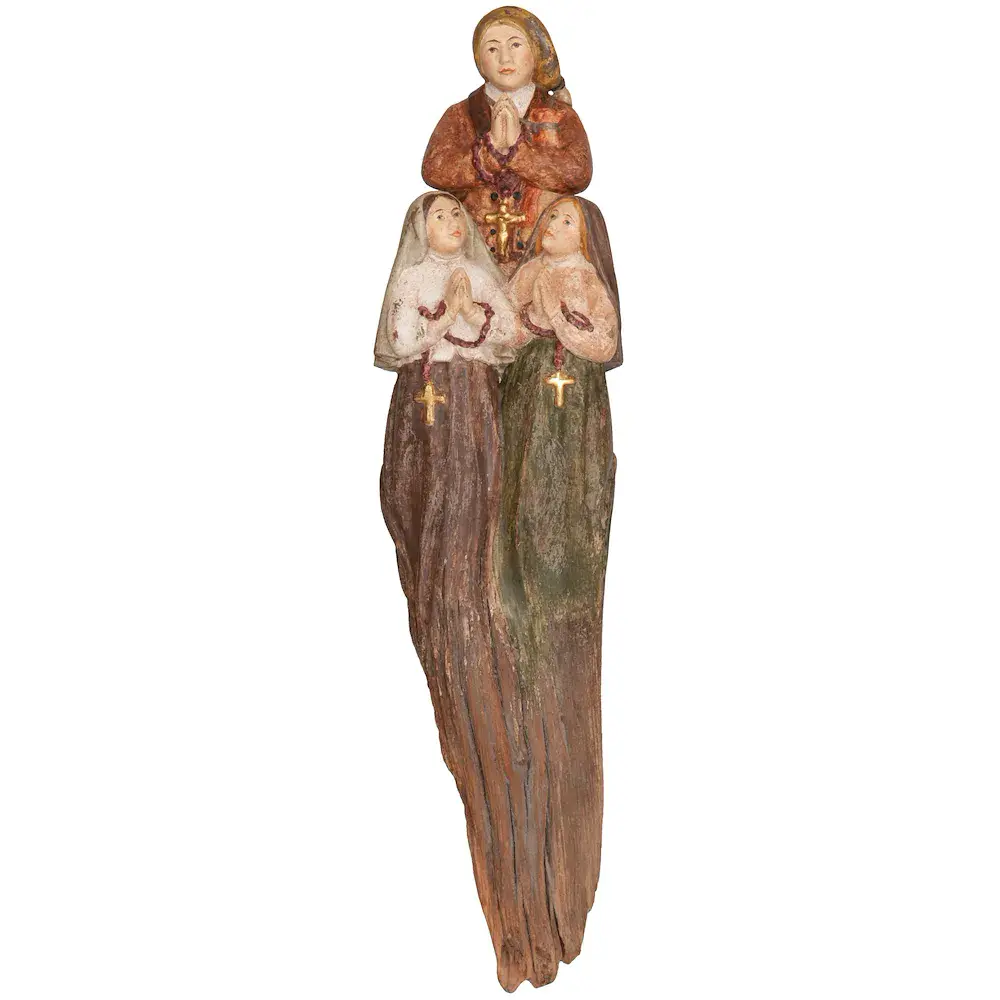 Bambini di Fatima scultura dalla radice