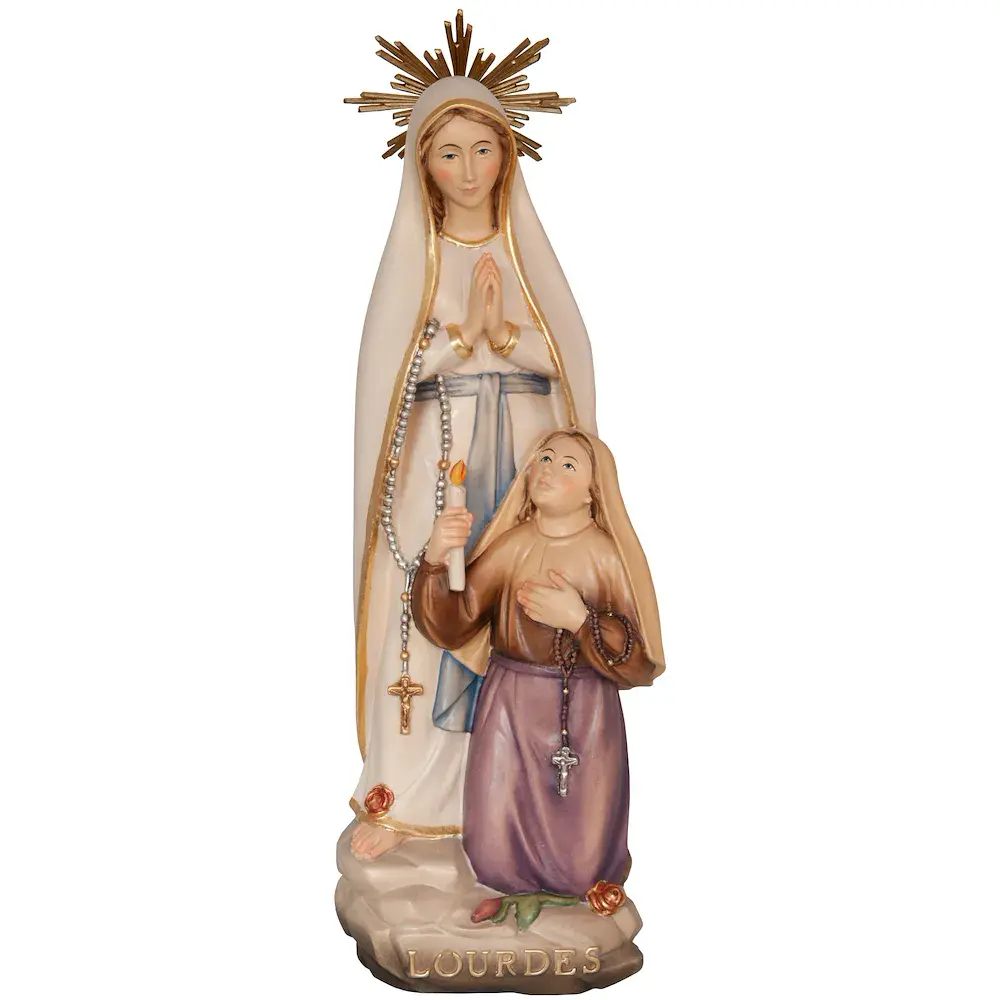 Lourdes Madonna mit Gloriole und Bernadette