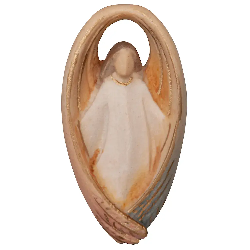Portafortuna - Angelo custode in legno