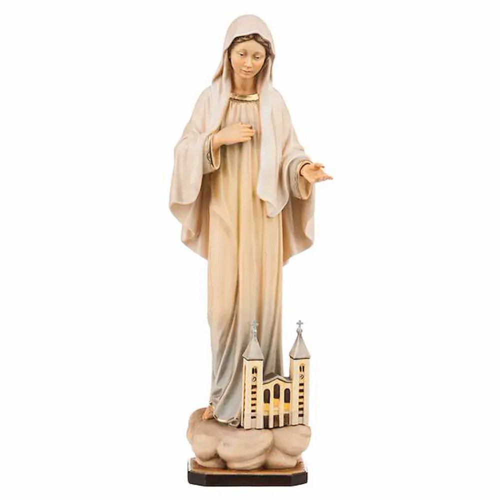 Madonna medugorje with church