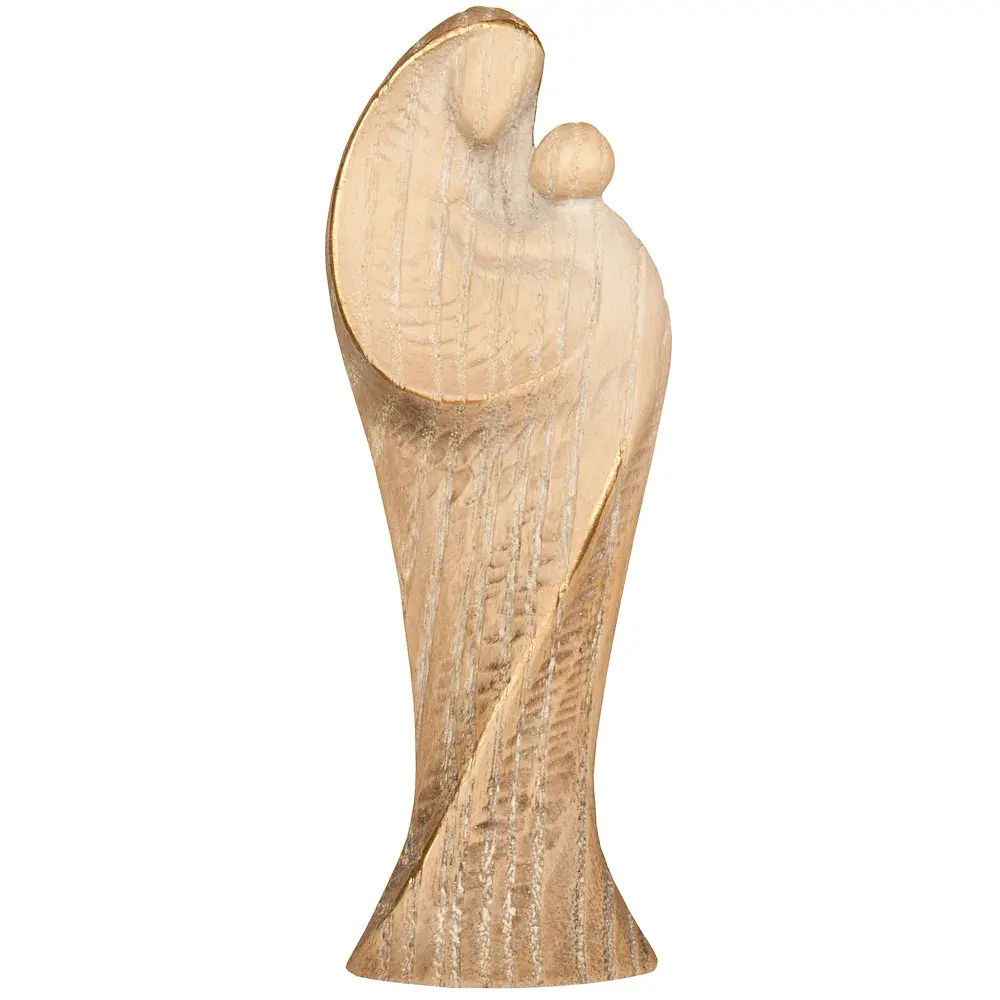 Meditation Madonna with child in ash wood