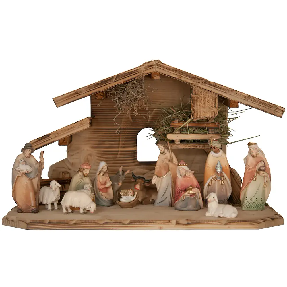 Set Morgenstern 14figurines on Tirolian Stable