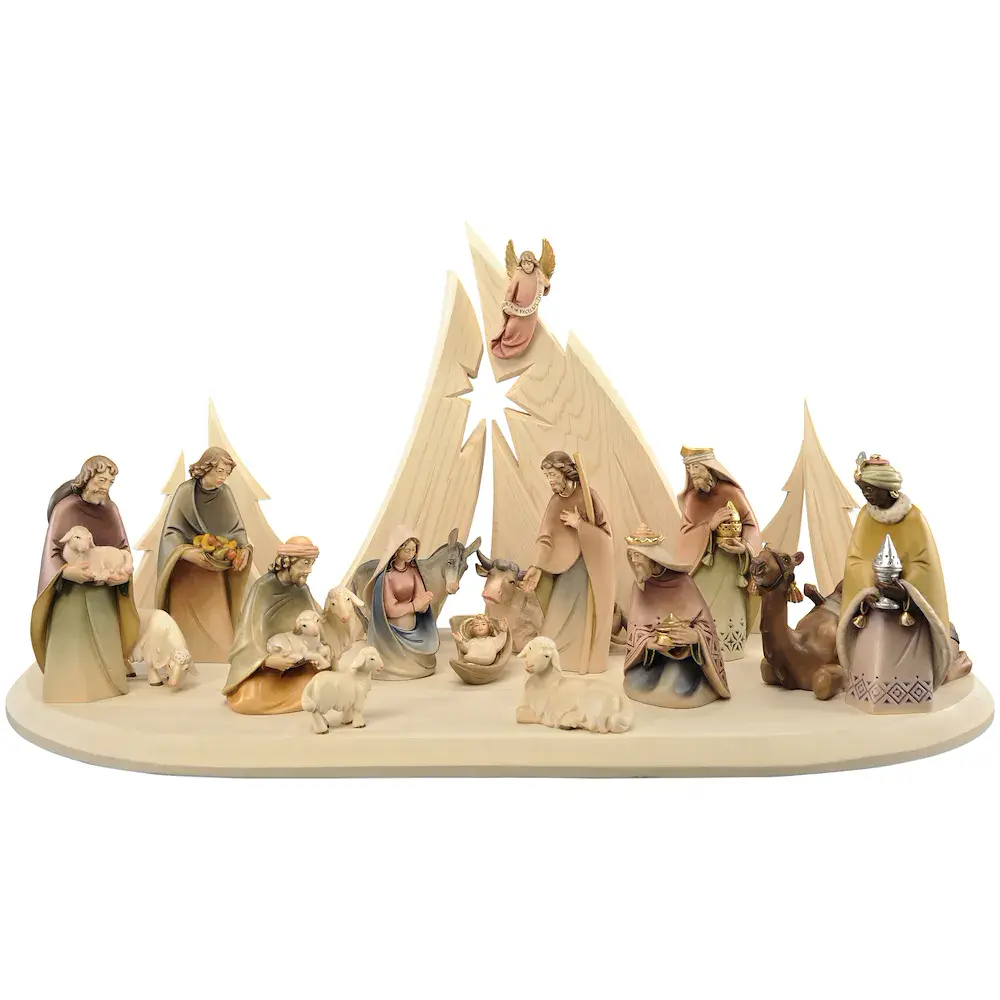 Crib Morgenstern 18 Figurines with Stable Morgens.