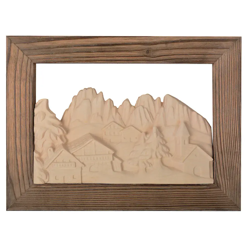 Paesaggio Sassolungo con cornice