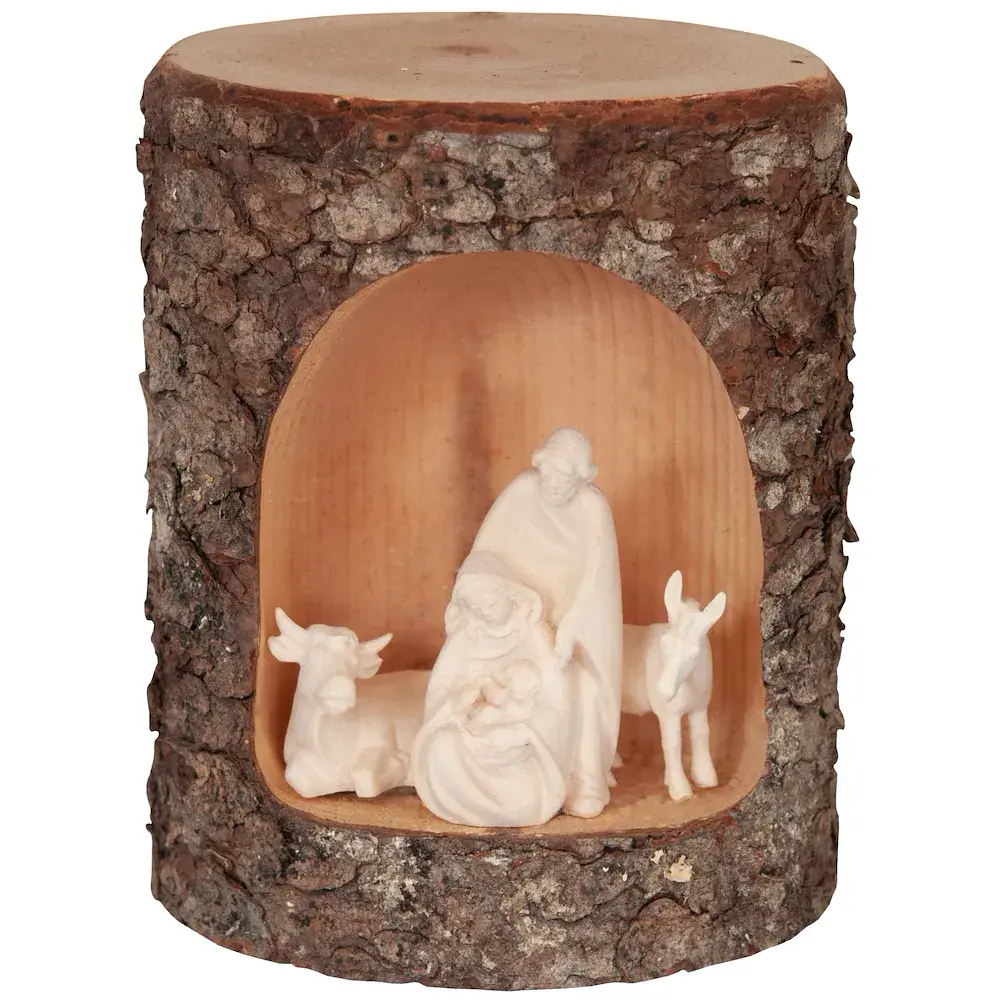 Trunk with family, ox and donkey