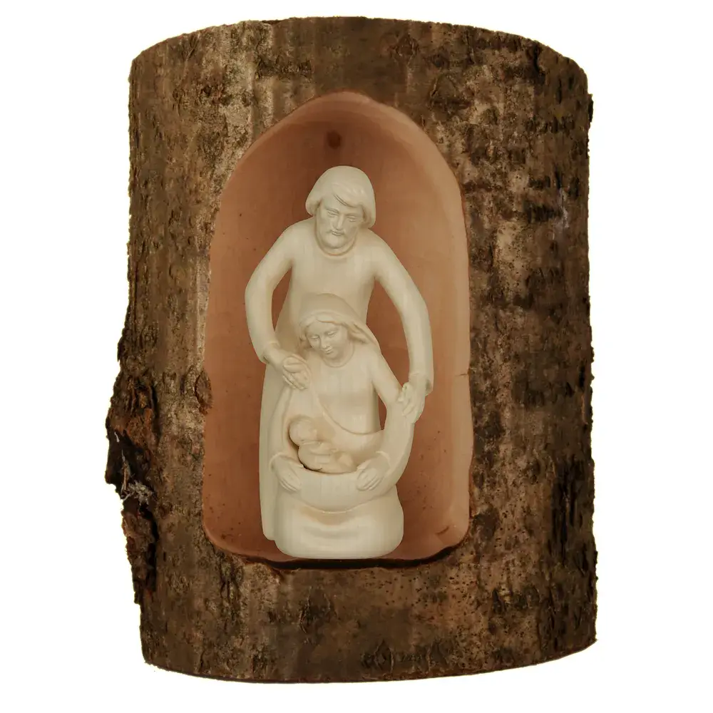 Family of peace in tree trunk