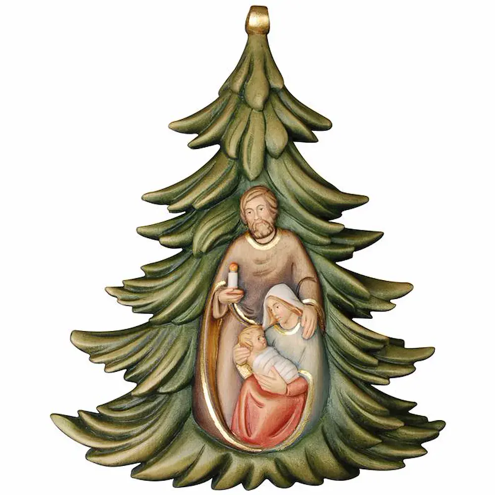 Adornos: ¦rbol navideño con Sagrada Familia