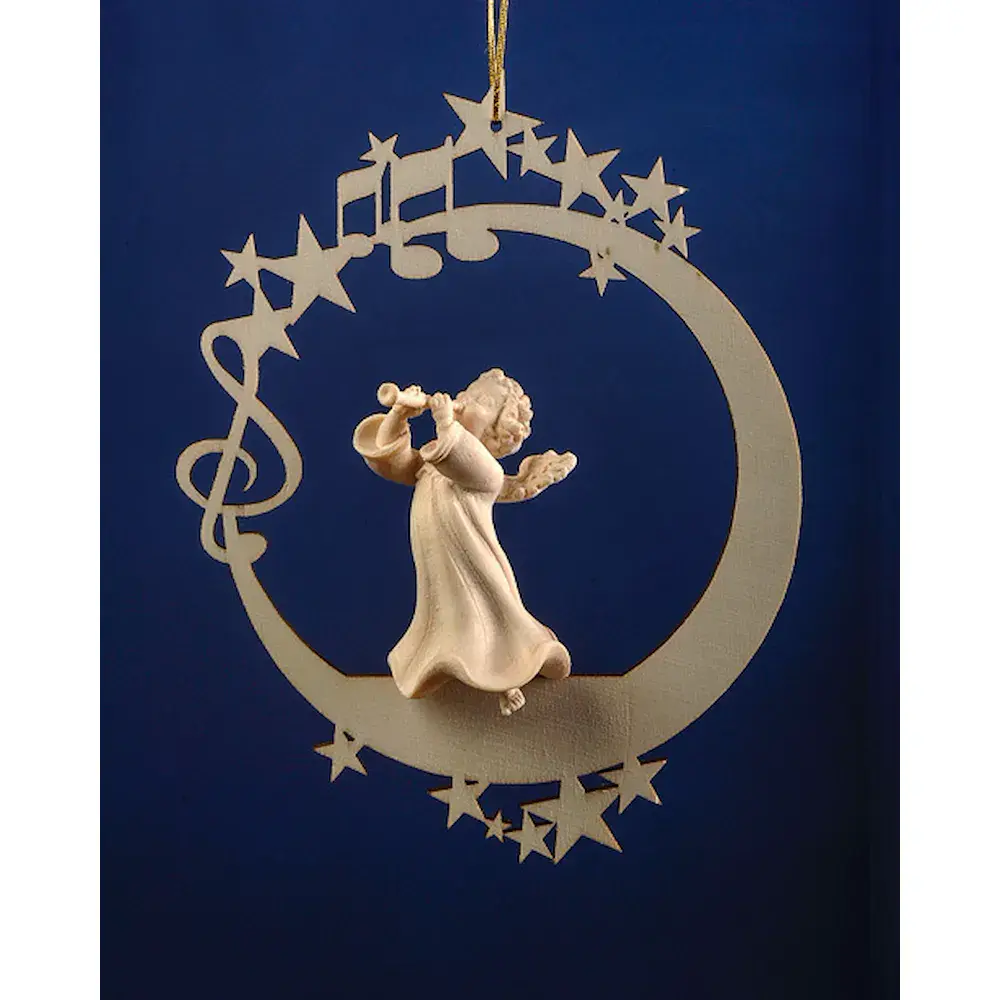¦ngel con clarinete sobre luna y estrell
