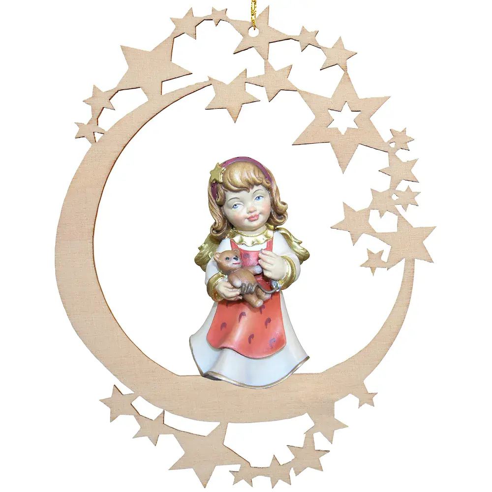 Mond mit Engel mit Teddybär
