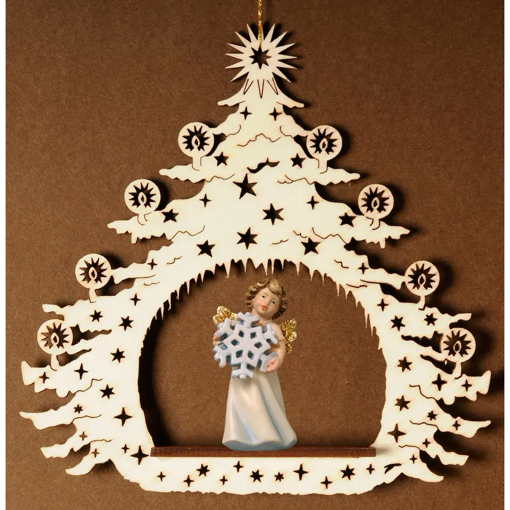 Weihnachtsbaum mit Engel Schneeflocke