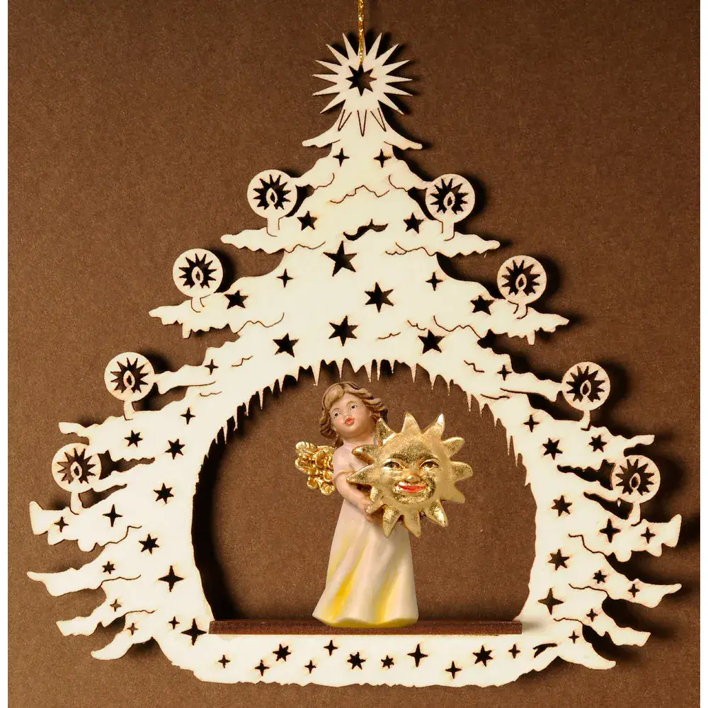 Weihnachtsbaum mit Engel Sonne