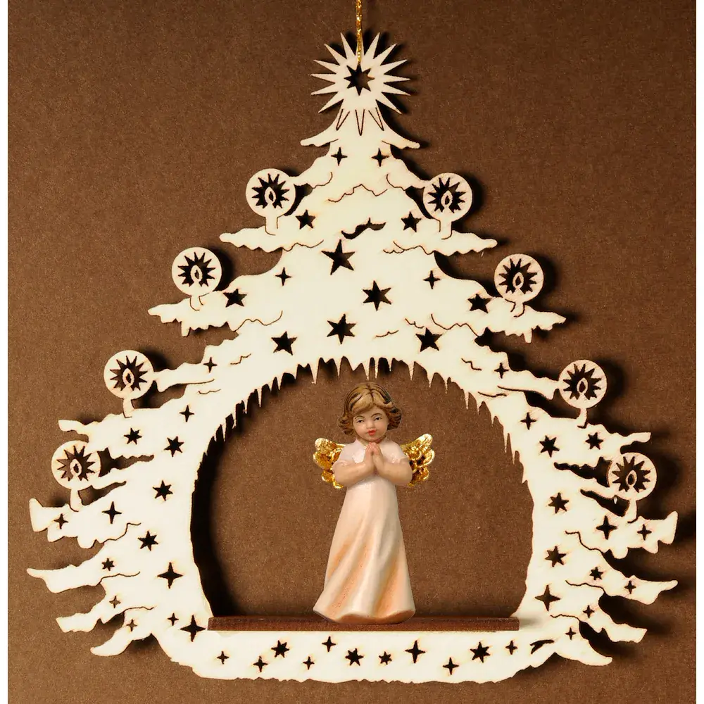 Weihnachtsbaum mit Engel betend